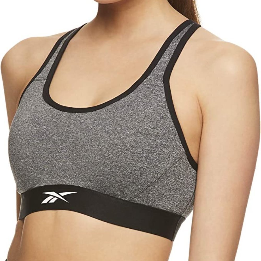Reebok Women's Strappy Longline Sports Bra - Racerback Bralette w/Removable cup